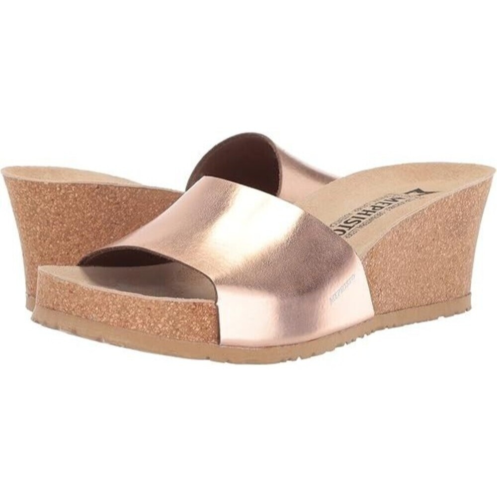 Mephisto Women's Lise Slide Sandal Wedge Heel Pink Metallic EXCELLENT! 36/6
